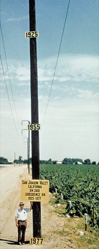 A man standing next to a telephone poll next to a green crop on one side and a tan road on the other.